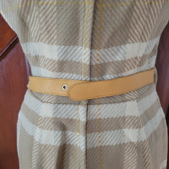 Vintage Country Set By Margit Sleeveless Wool Checkered Dress With Belt - Picture 7 of 7